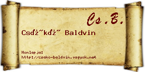 Csákó Baldvin névjegykártya